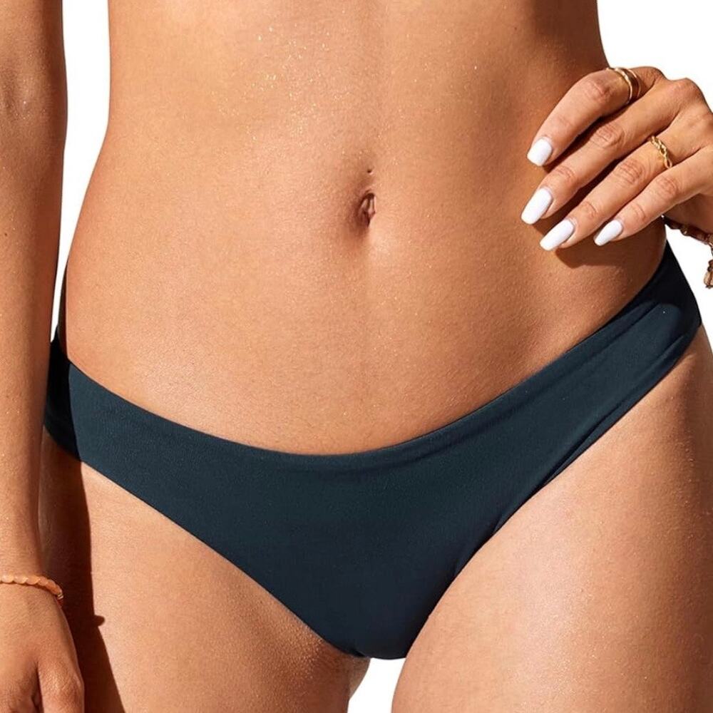 CRZ YOGA Women Insignia Blue Cheeky Low Rise Bikini Bottom Size M 8/10